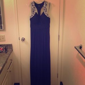 Dark purple evening gown